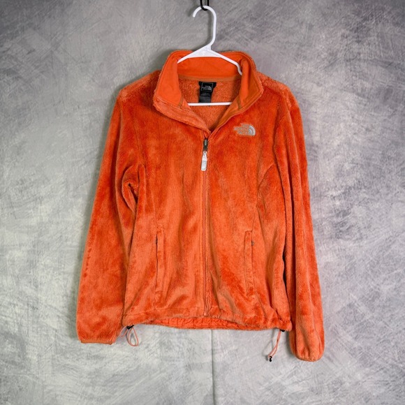 The North Face Fleece Jacket Women's sz S Full Zip Orange Soft Cozy - Picture 1 of 13